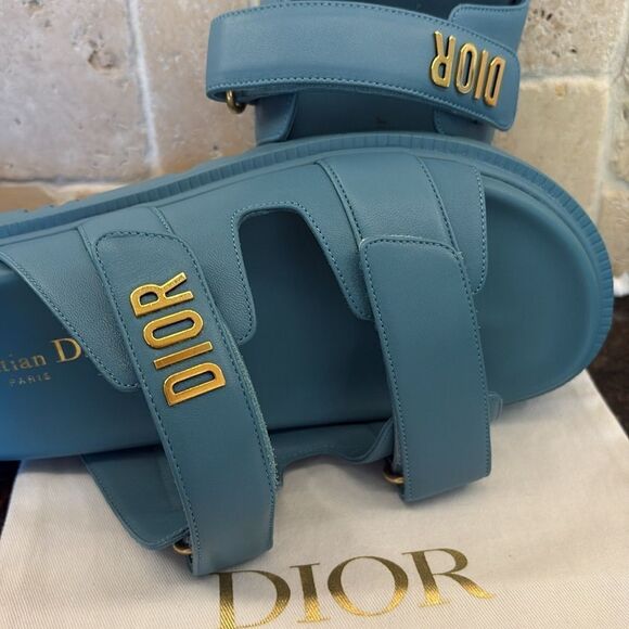 DIOR ACT DiorAct Dior-Act Lambskin Leather Dad Flat Sandals Shoe 38 NWT $1190 - Picture 9 of 9
